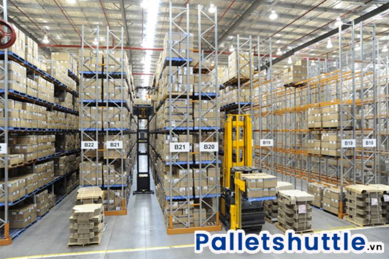 Kho pallet tự động với khả năng tự động hóa cao