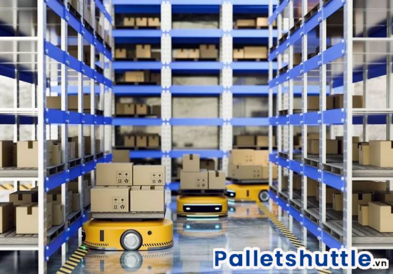 Robot tự hành trong kho hàng dạng chở